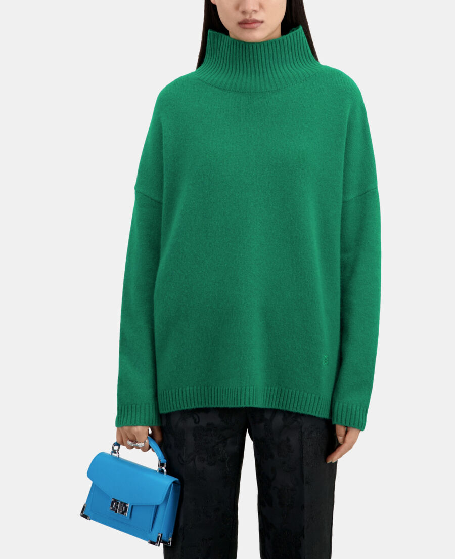 green cashmere-blend sweater