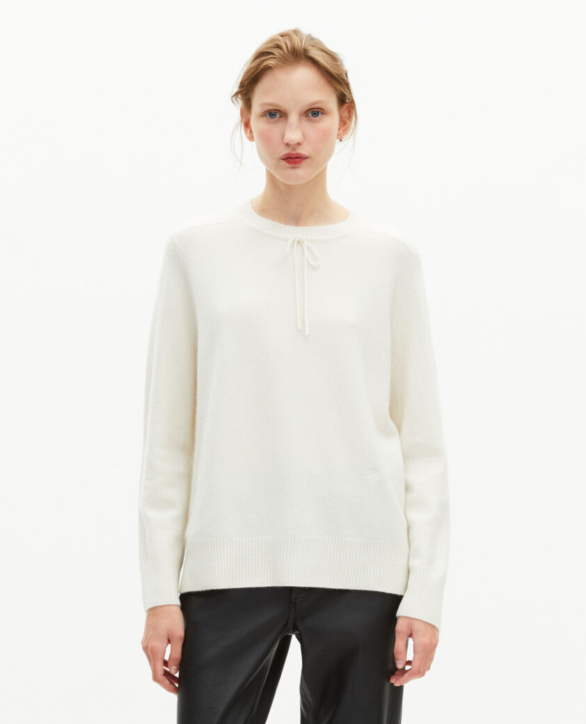 The Kooples FEMME ECRU pull col rond en cachemire &eacute;cru