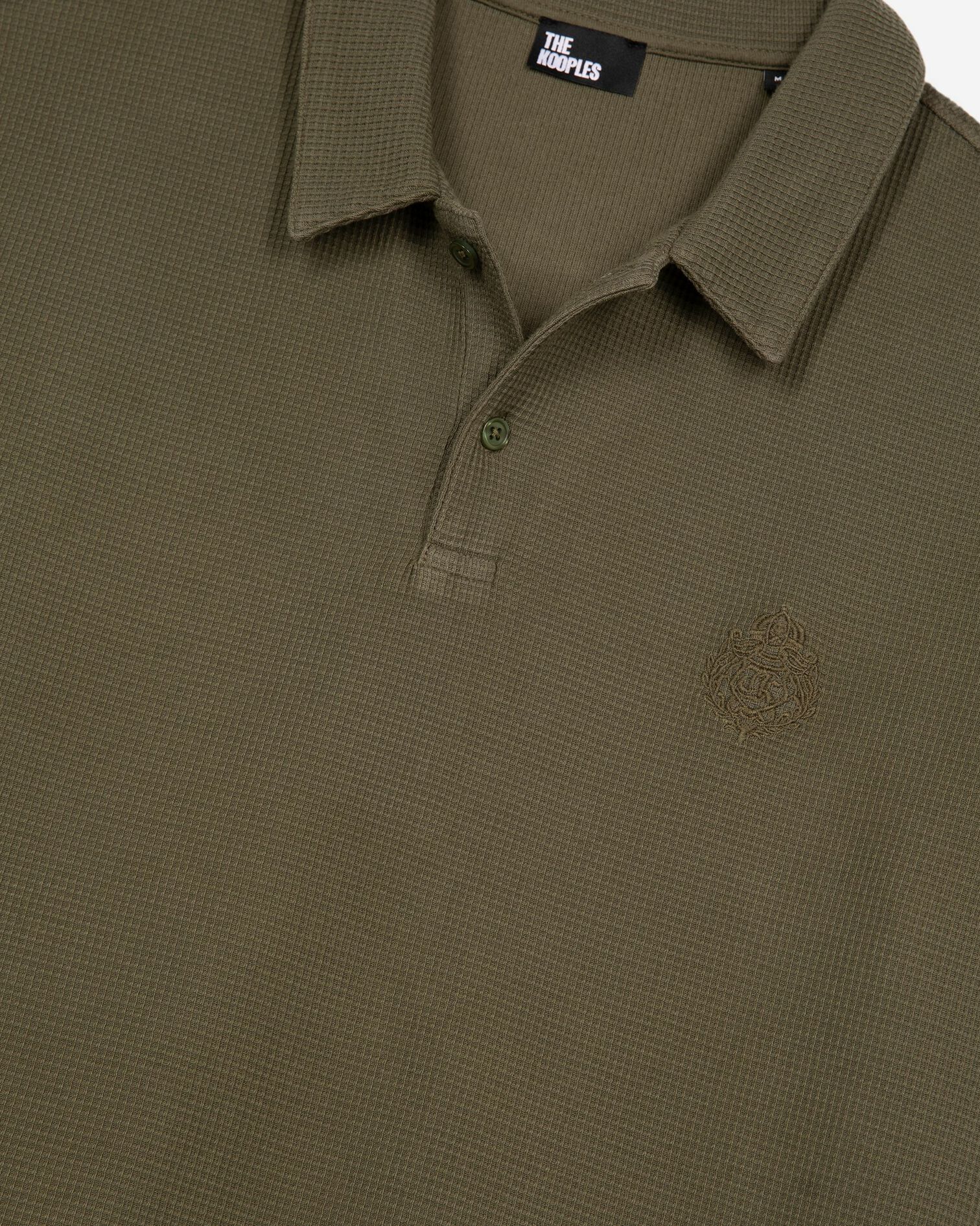 Khaki honeycomb polo shirt, KAKI, hi-res image number null