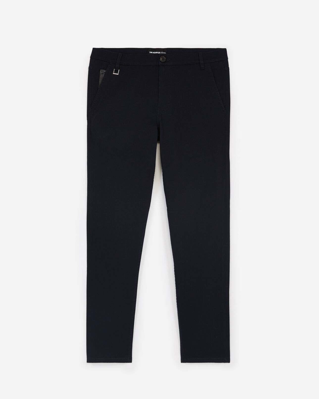 The Kooples MEN NAVY denim-effect navy blue chinos