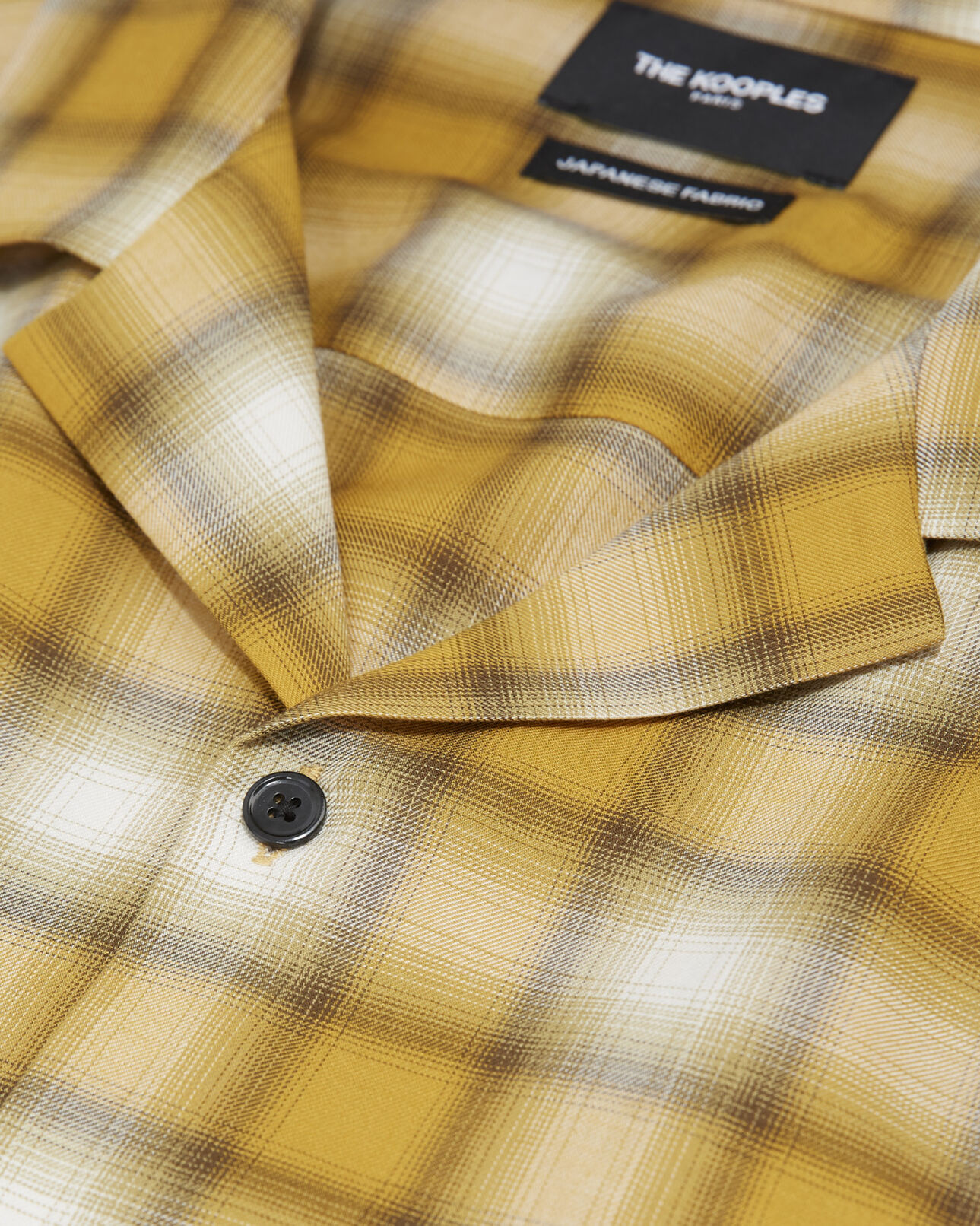 The Kooples MEN YELLOW yellow cotton shirt with contrasting motif