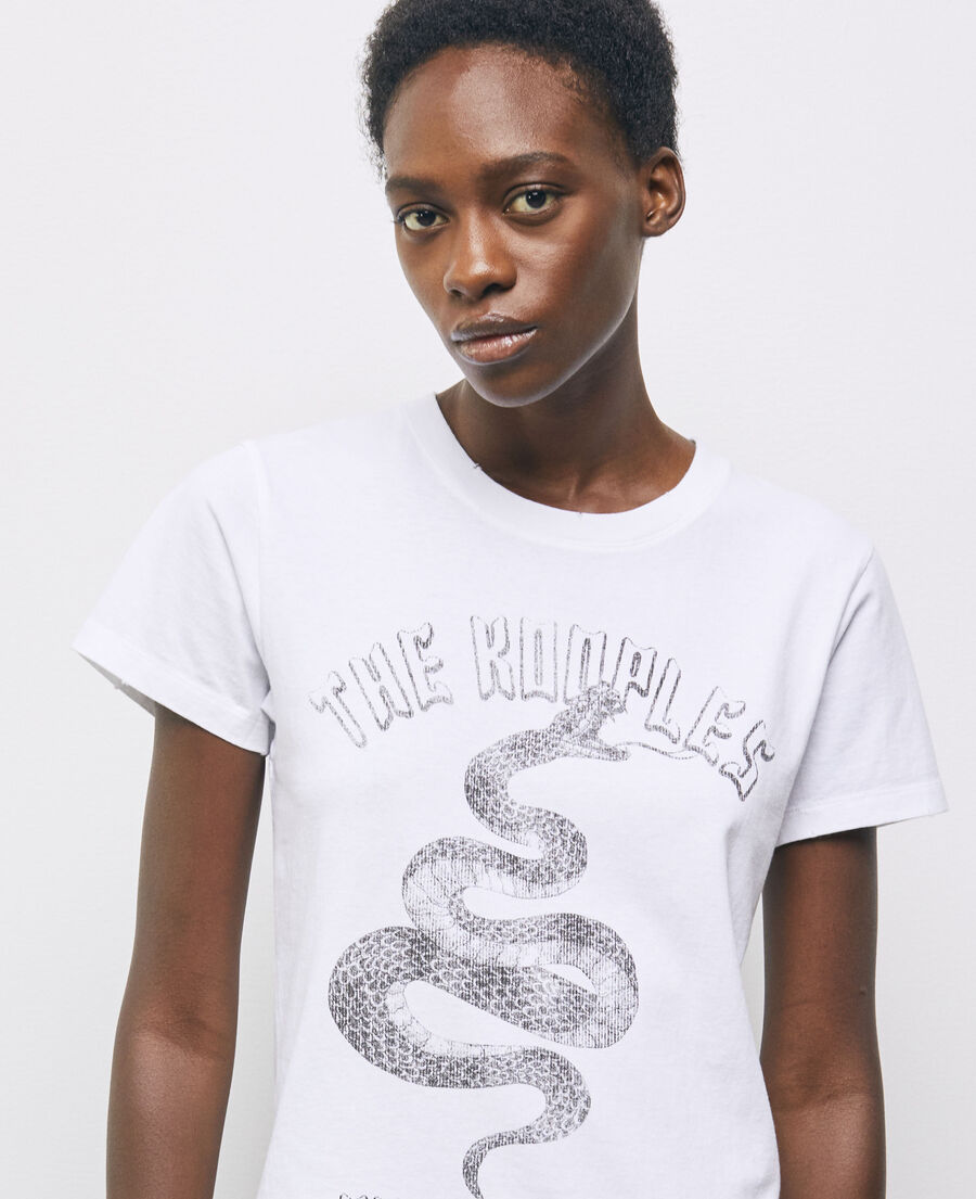 white t-shirt with screen print