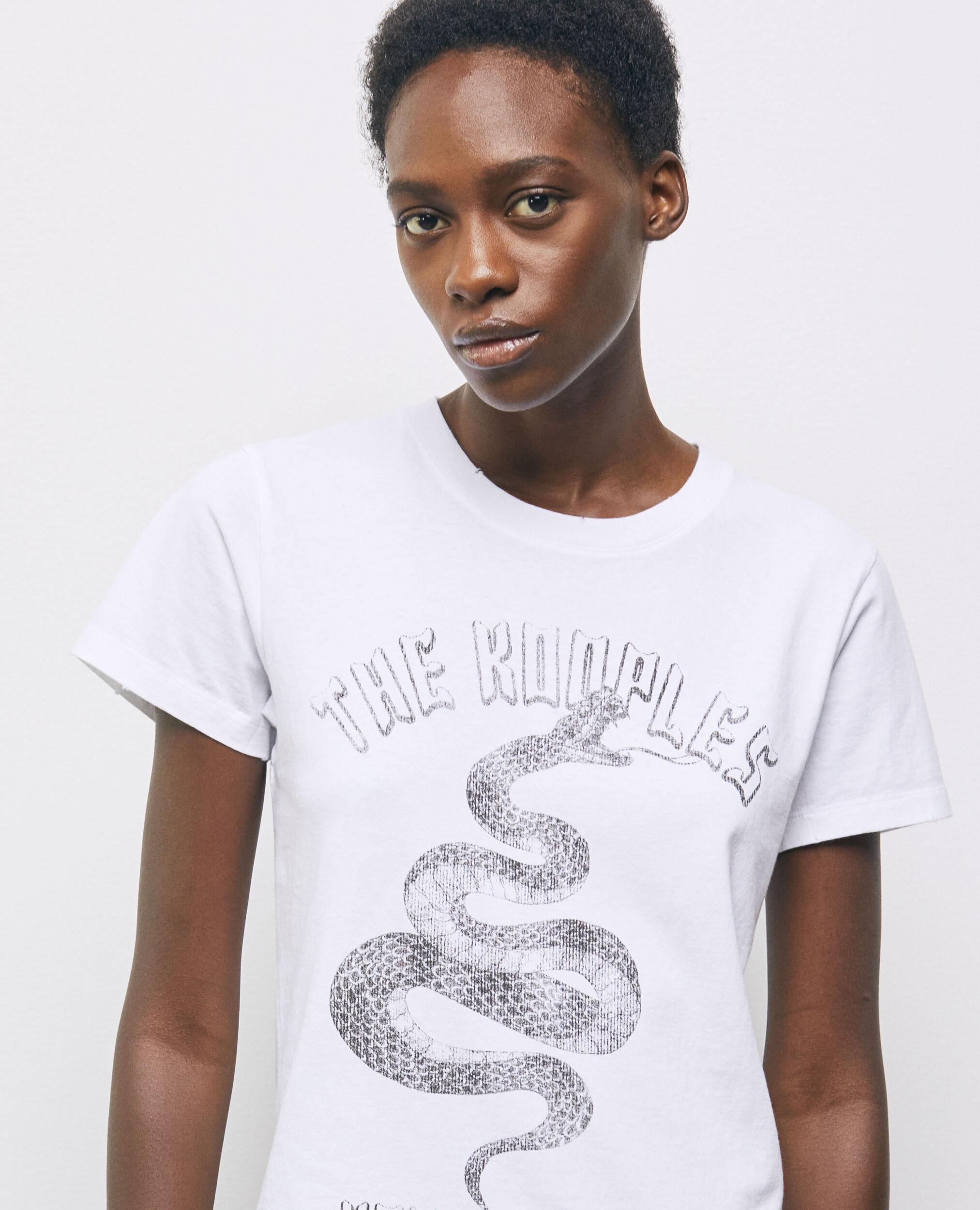 White T-Shirt with screen print, WHITE, hi-res image number null