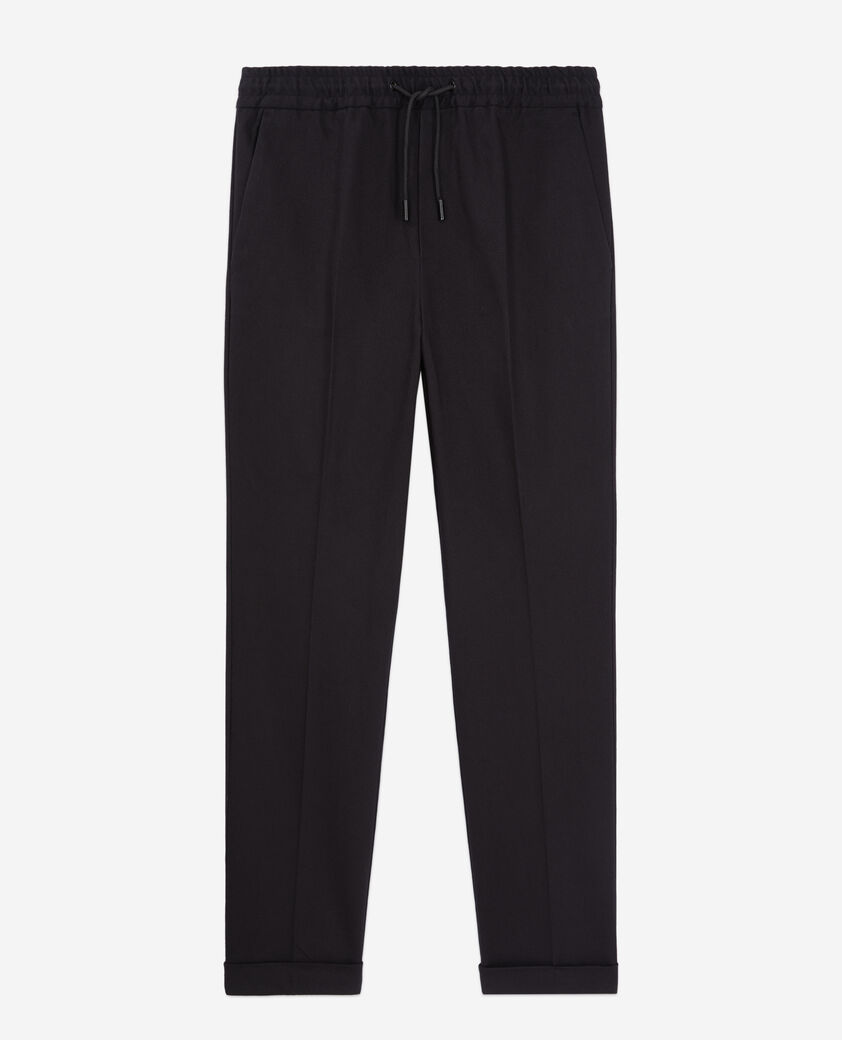 The Kooples HOMME BLACK pantalon noir en coton