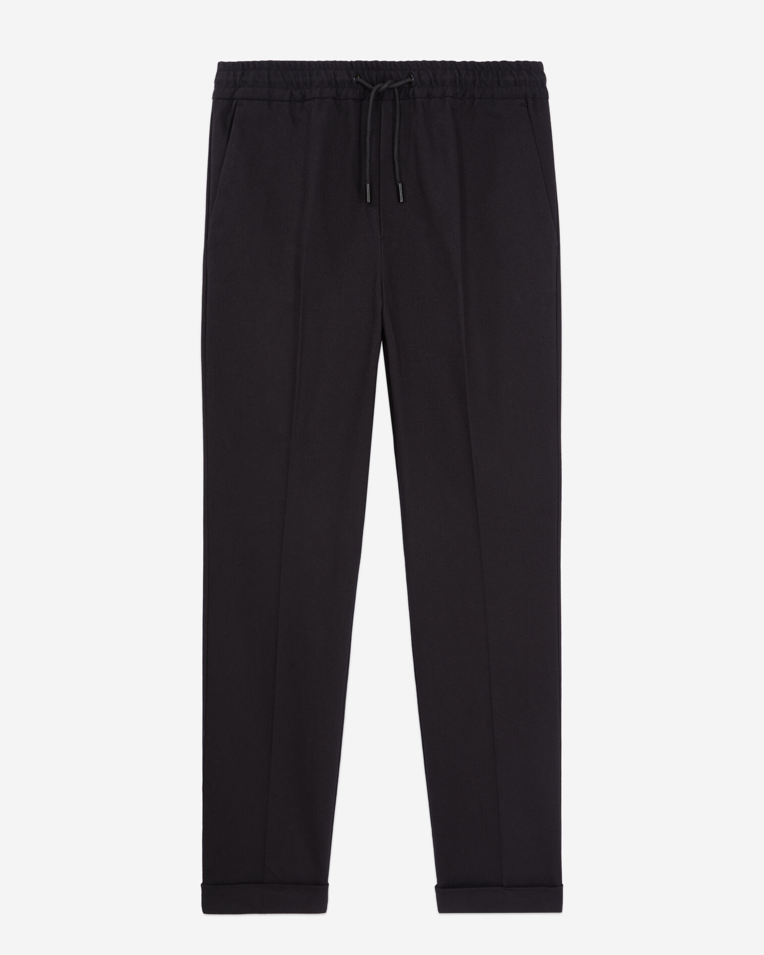 Pantalon noir en coton, BLACK, hi-res image number null