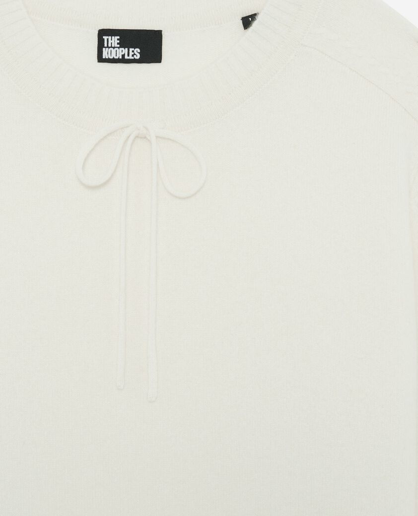 The Kooples WOMEN ECRU round-neck cashmere sweater, ecru
