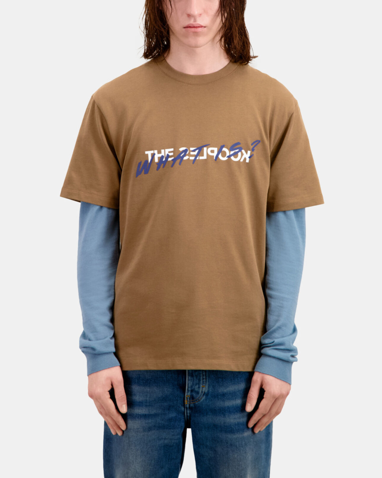The Kooples HOMME BROWN-BEIGE t-shirt homme what is camel