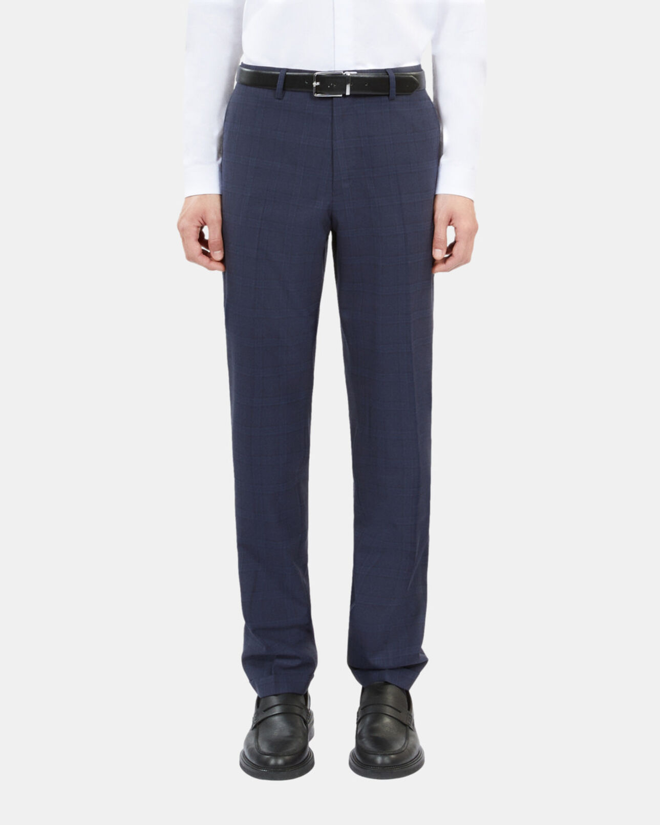 The Kooples MEN NAVY navy blue prince of wales wool suit trousers