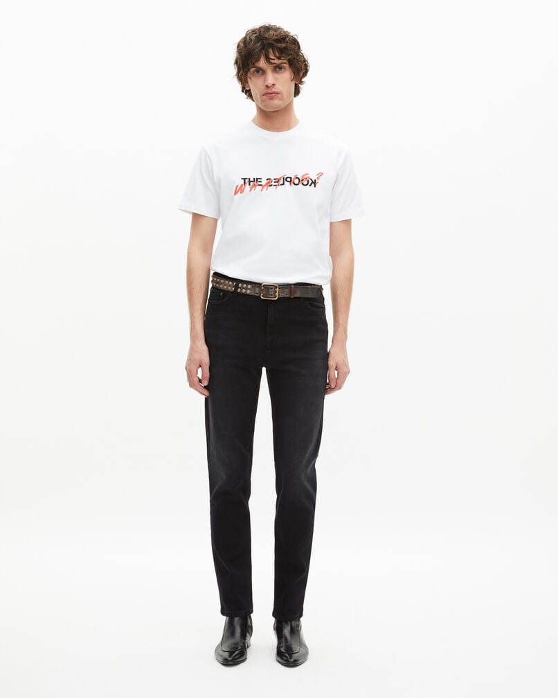 The Kooples HERREN BLACK WASHED schwarze jeans mit slim-fit-passform
