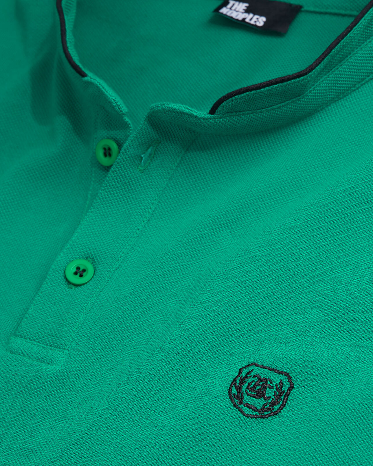 The Kooples MEN APPLE green officer collar polo shirt