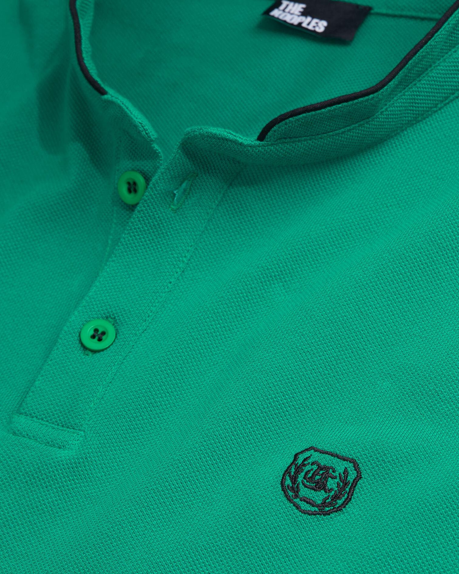 Green officer collar polo shirt, APPLE, hi-res image number null