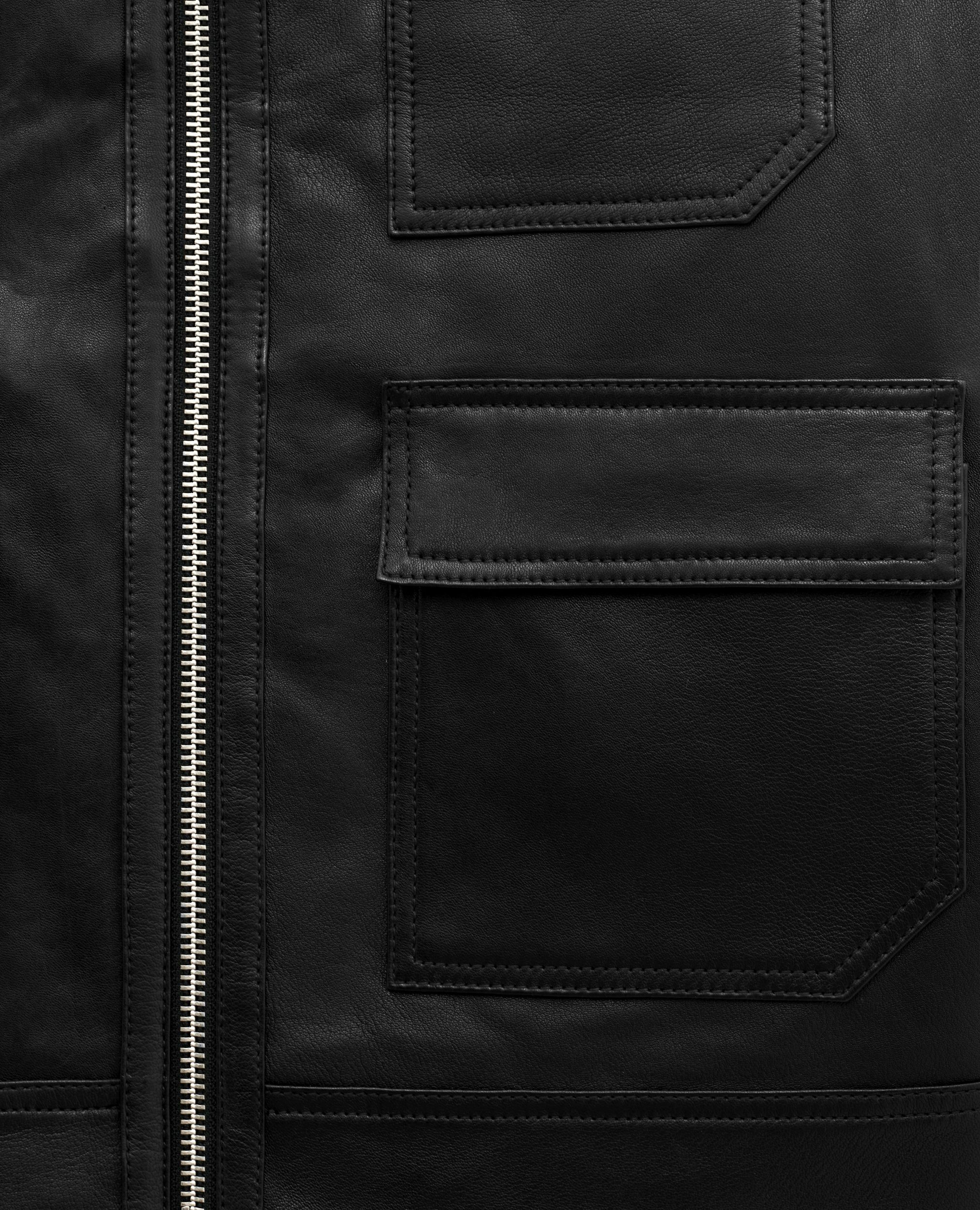 Black leather jacket, BLACK, hi-res image number null