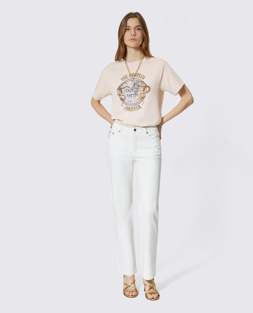 The Kooples FEMME WHITE jean droit enduit &eacute;cru