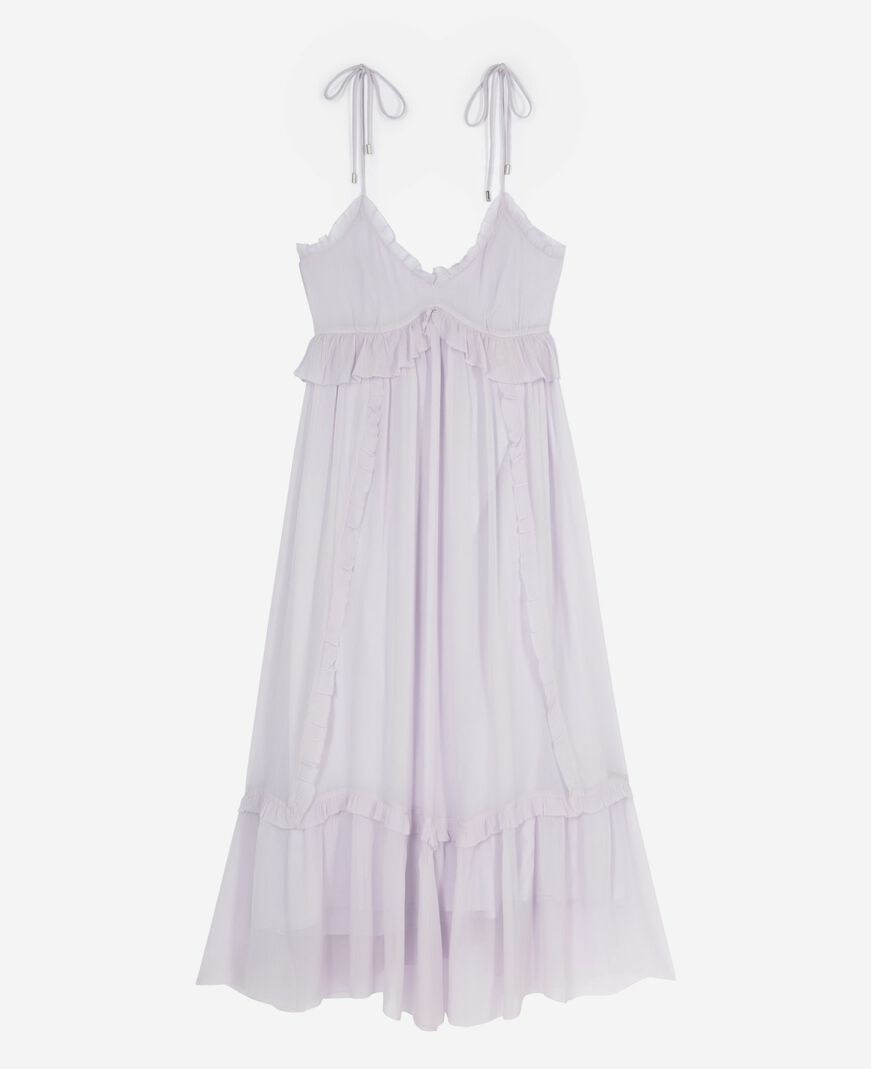 The Kooples F LIGHT PURPLE long dress with lilac ruffles
