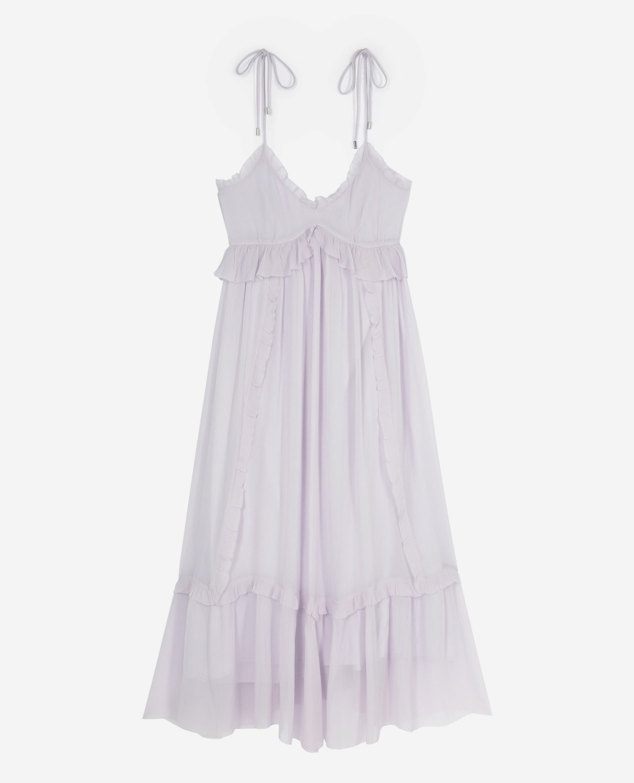 Long dress with lilac ruffles, LIGHT PURPLE, hi-res image number null