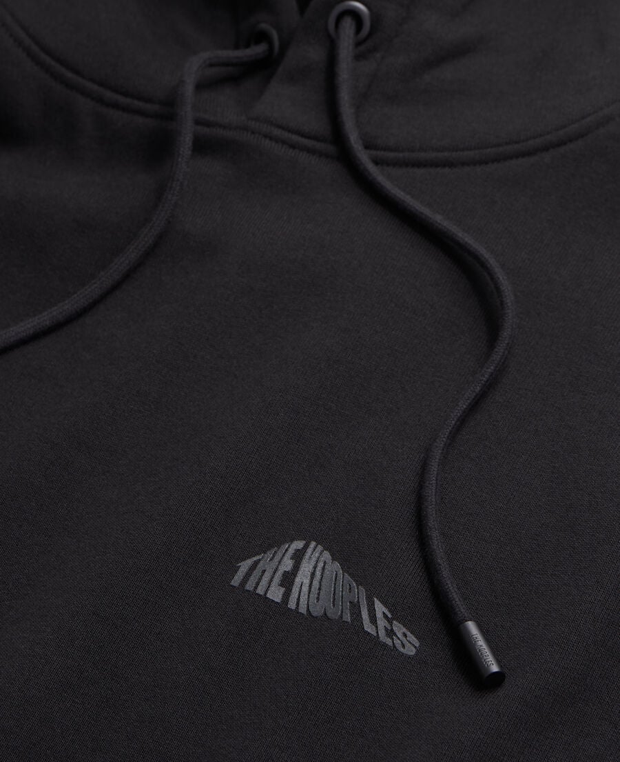 The Kooples MEN BLACK men's black hoodie with graphic logo serigraphy