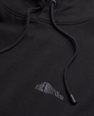 The Kooples MEN BLACK men's black hoodie with graphic logo serigraphy