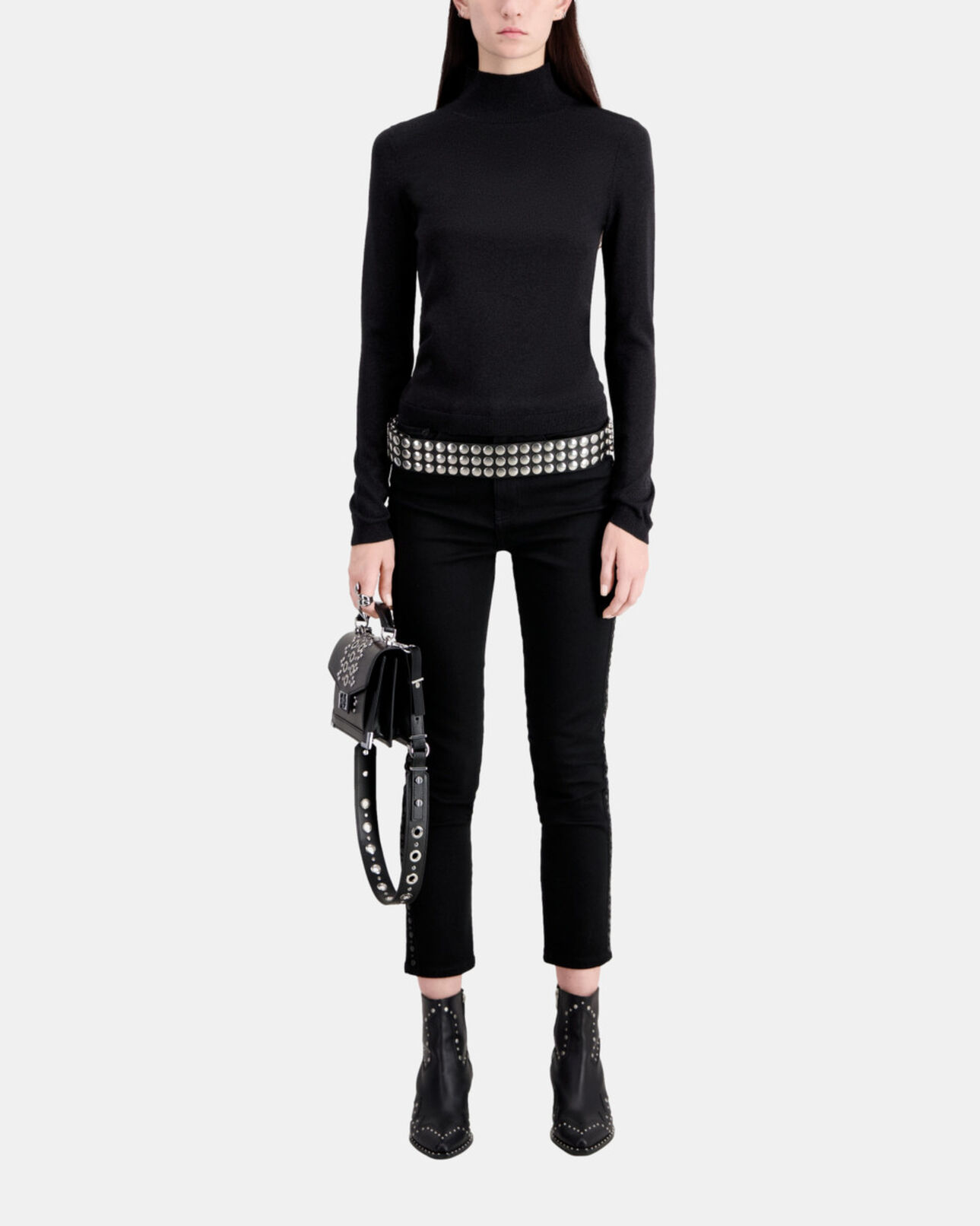 The Kooples WOMEN BLACK black glitter effect sweater