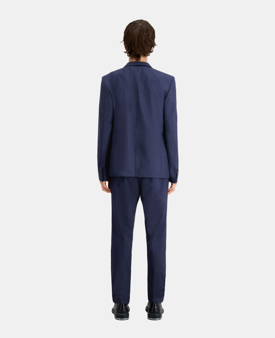 chaqueta traje azul marino lana micromotivos