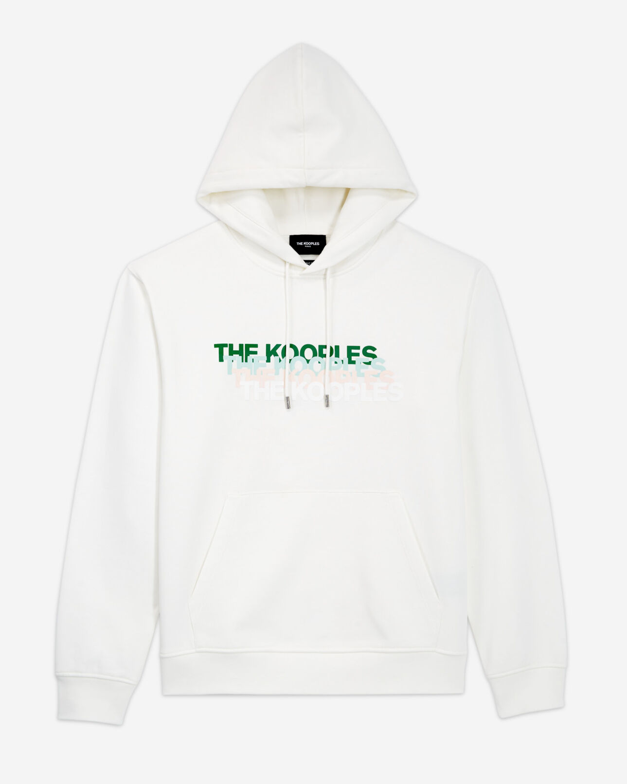 The Kooples HOMME ECRU sweat écru coton capuche logo dégradé