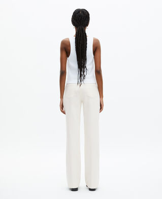 The Kooples WOMEN ECRU ecru cotton wide-leg pants