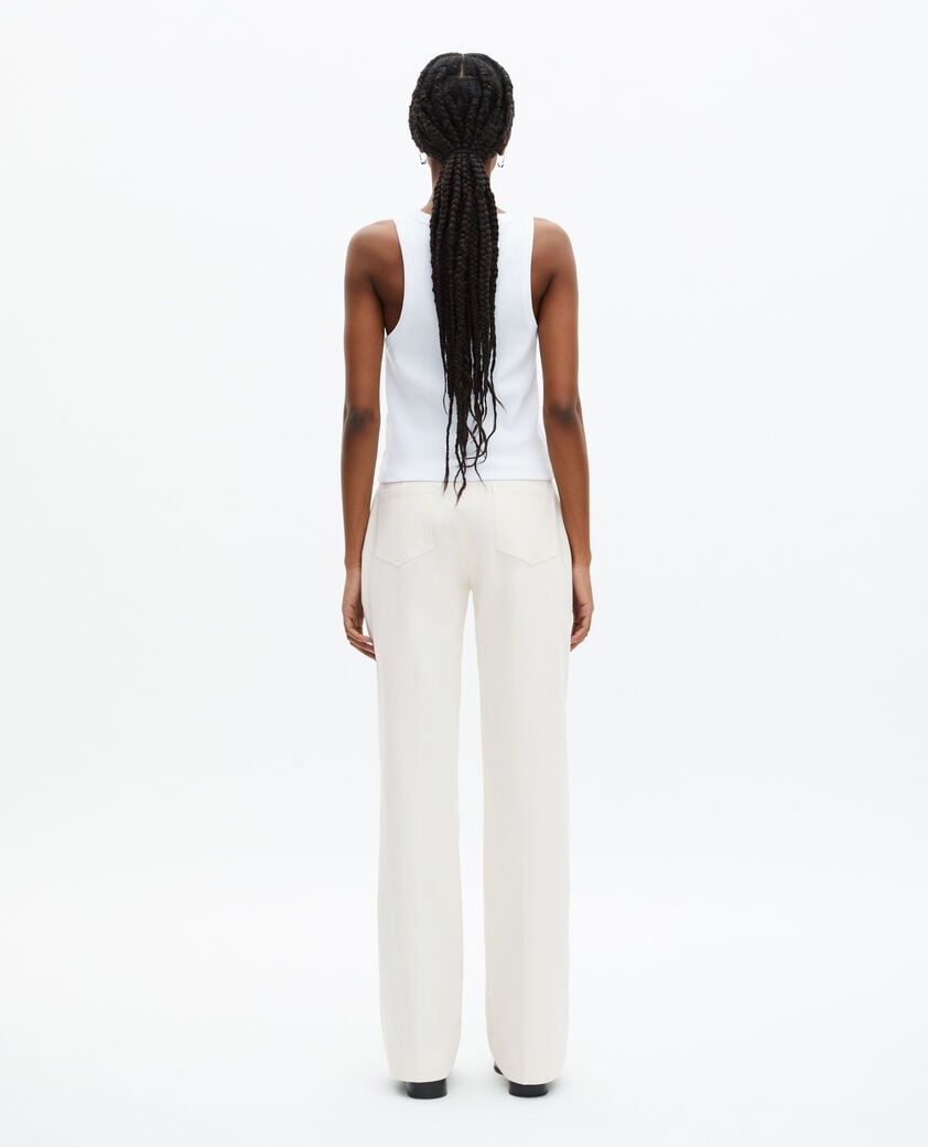 The Kooples FEMME ECRU pantalon large en coton ecru