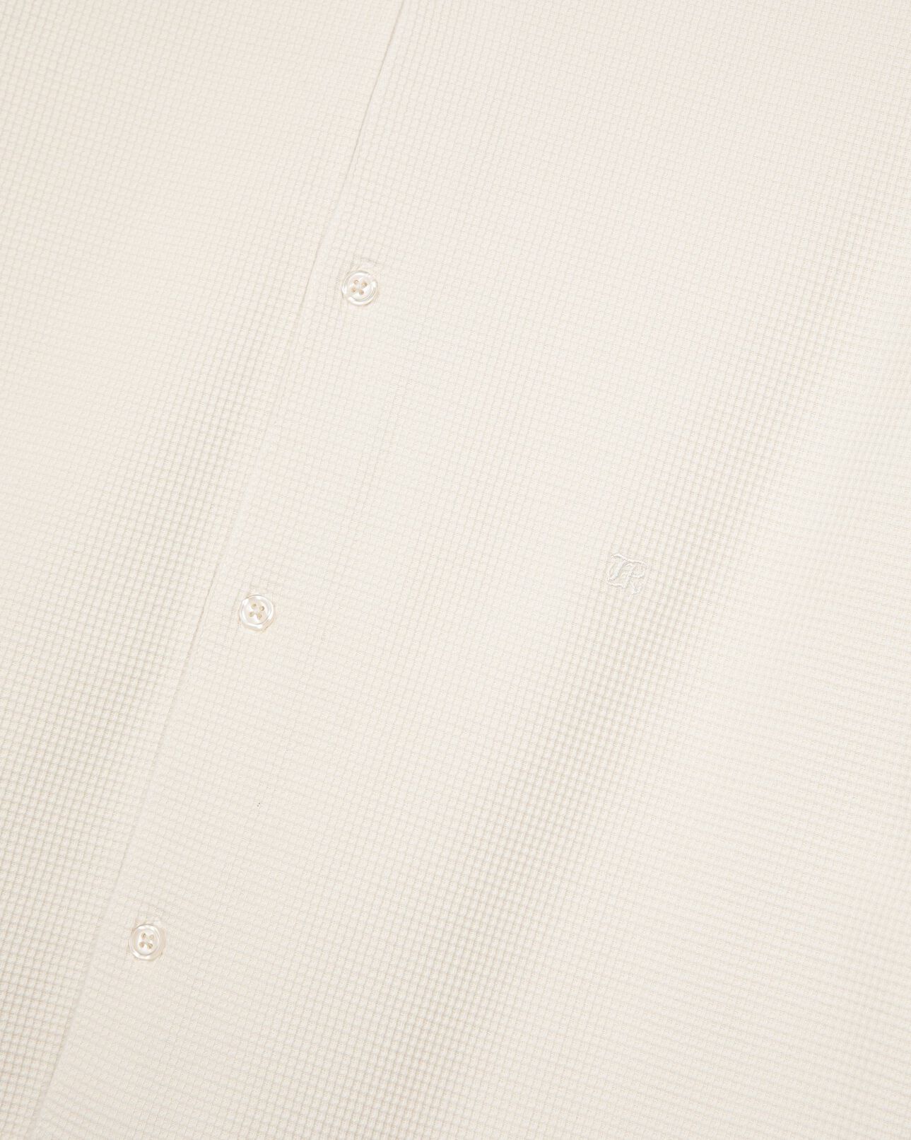 The Kooples MEN ECRU ecru honeycomb short-sleeve shirt