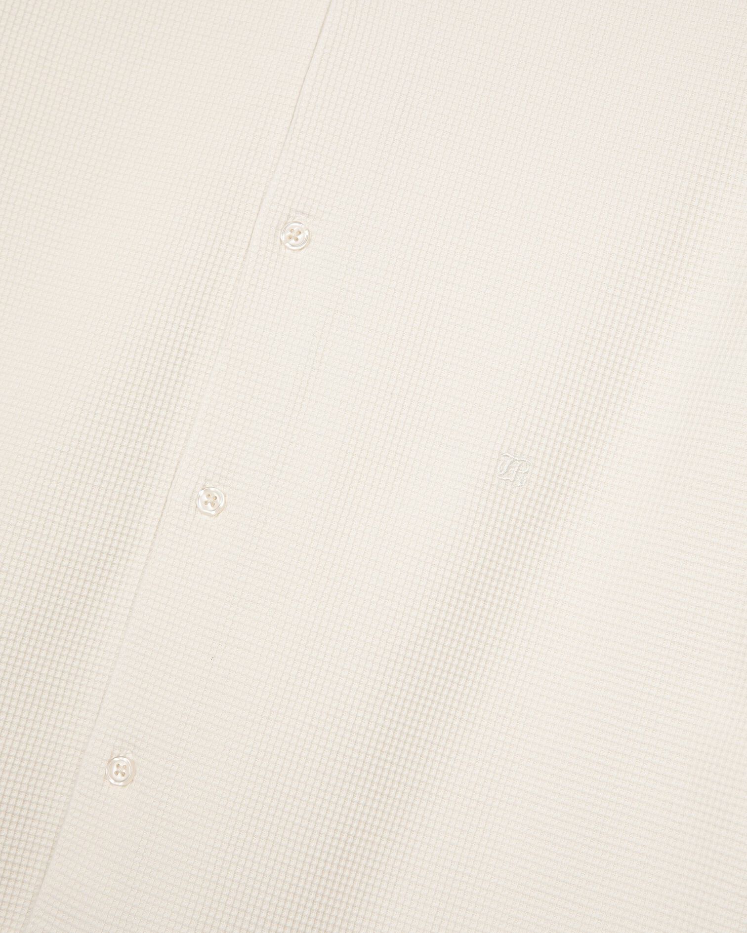 Ecru honeycomb short-sleeve shirt, ECRU, hi-res image number null