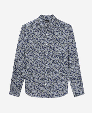 The Kooples HERREN NAVY / BLUE bedrucktes hemd 