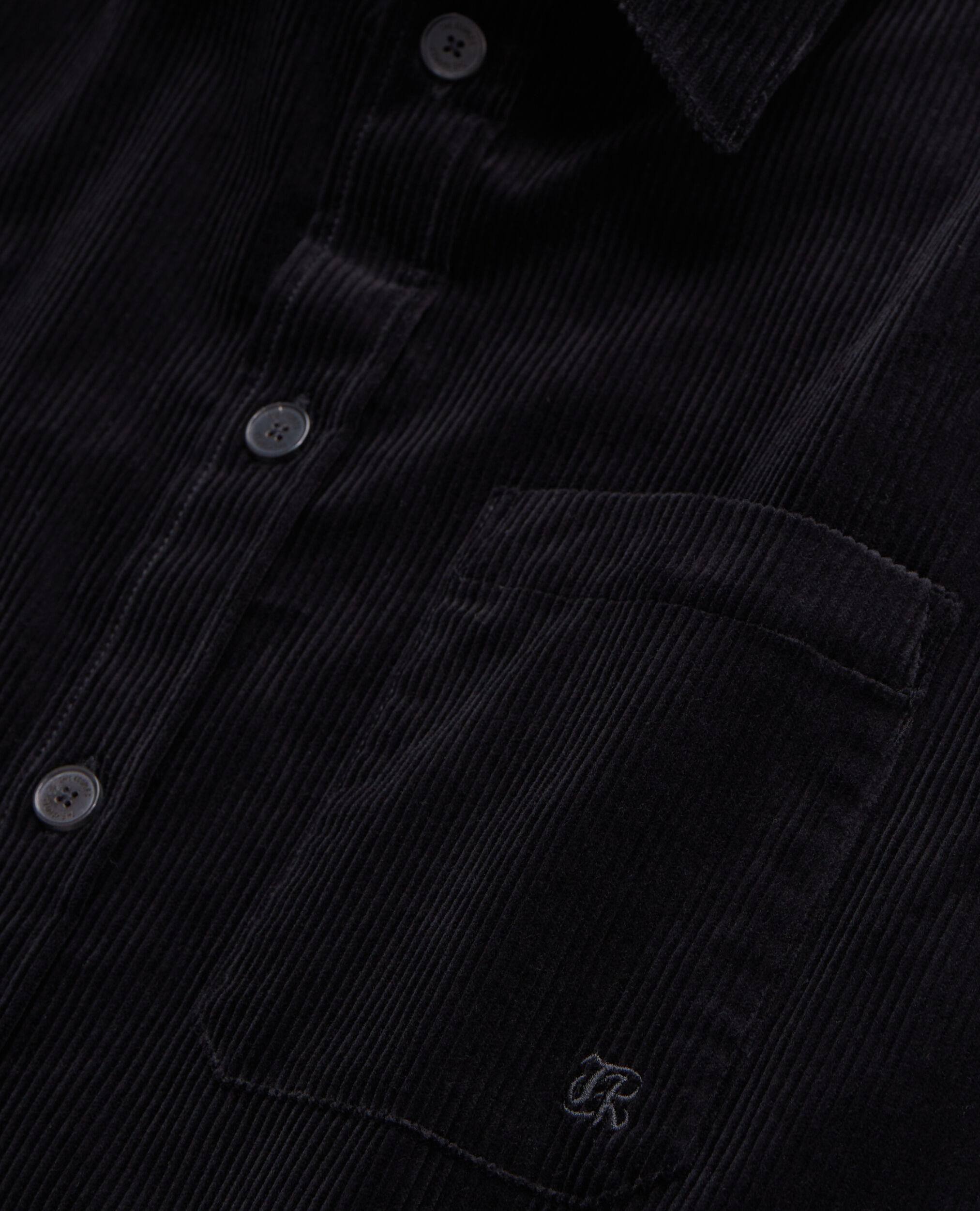 Chemise noire en velours côtelé, BLACK, hi-res image number null
