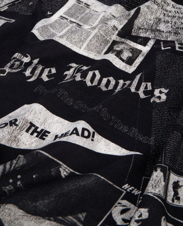 The Kooples FEMME BLACK WHITE foulard imprimé en laine et soie