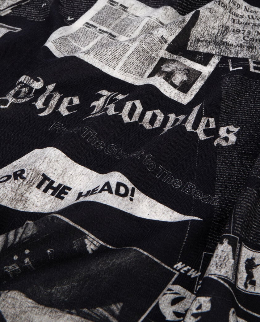 The Kooples MUJER BLACK WHITE pañuelo estampado de lana y seda