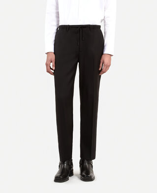 The Kooples MEN BLACK black wool straight pants