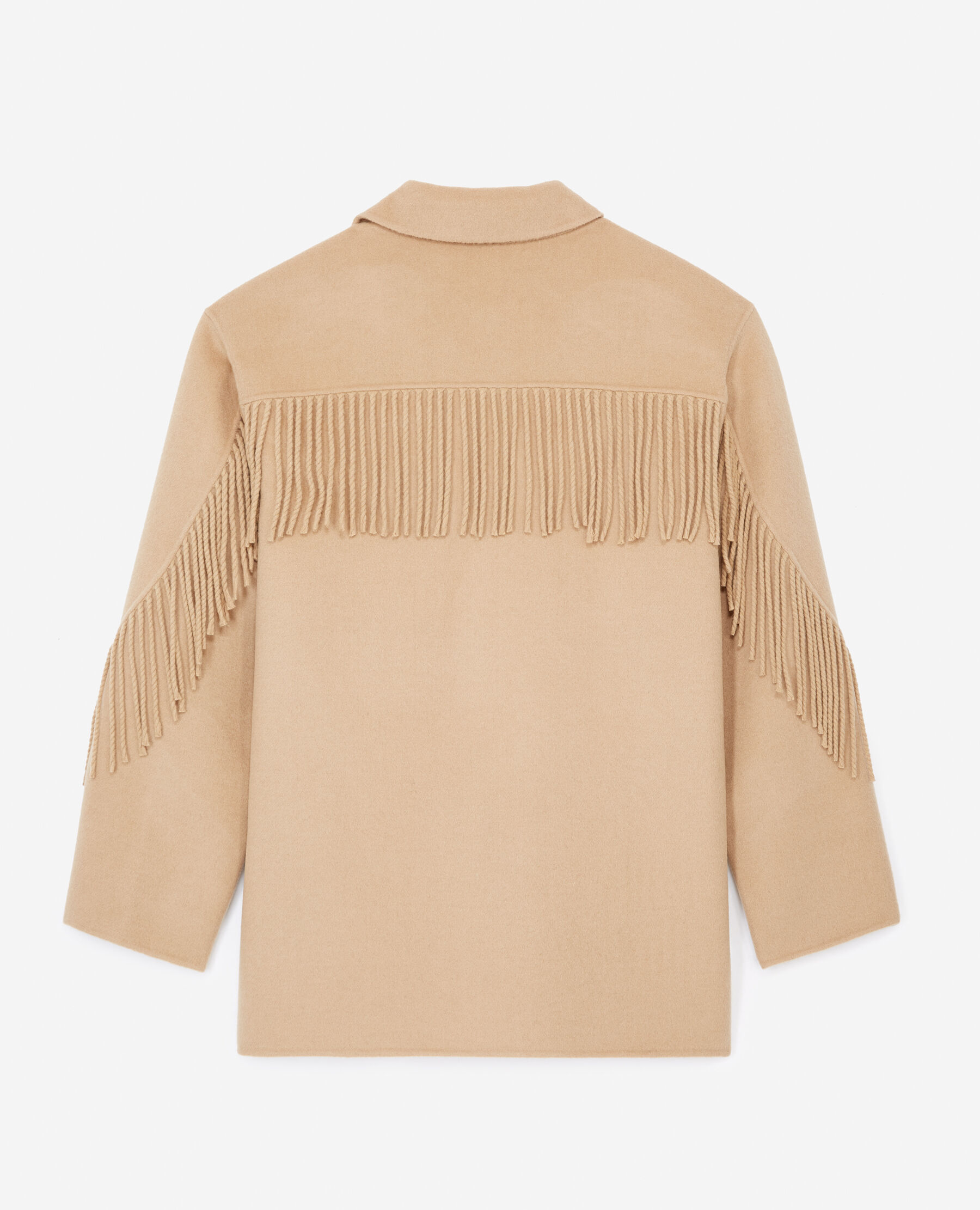 Fringe camel coat best sale