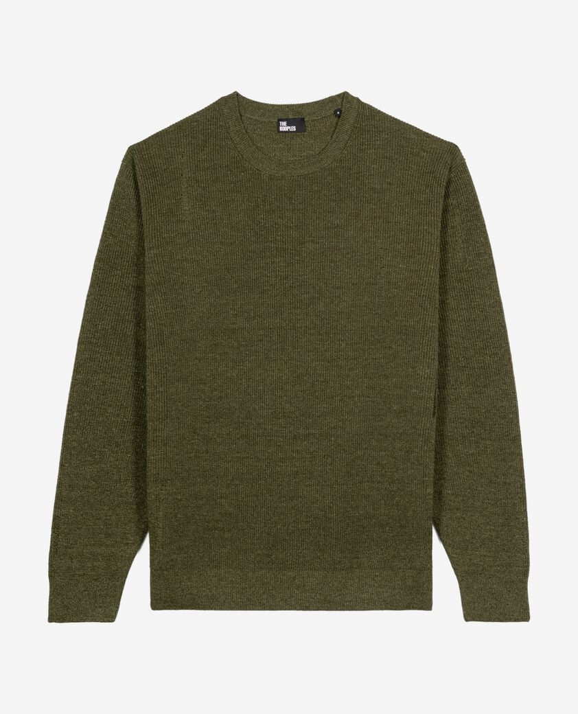 The Kooples MEN OLIVE KAKI khaki wool and linen sweater