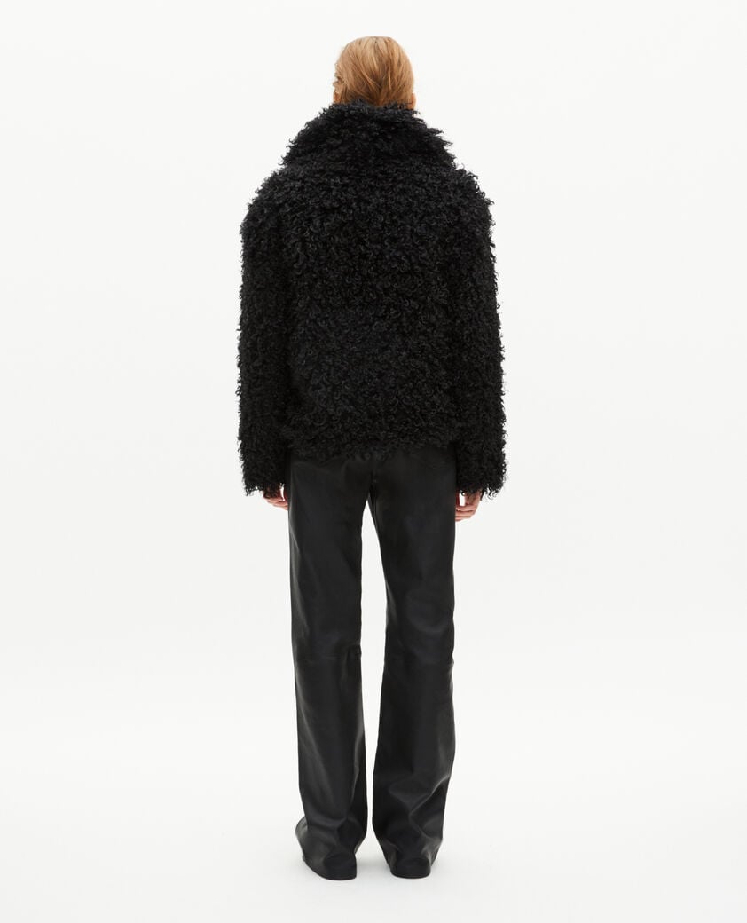 The Kooples F BLACK short black fur-effect coat