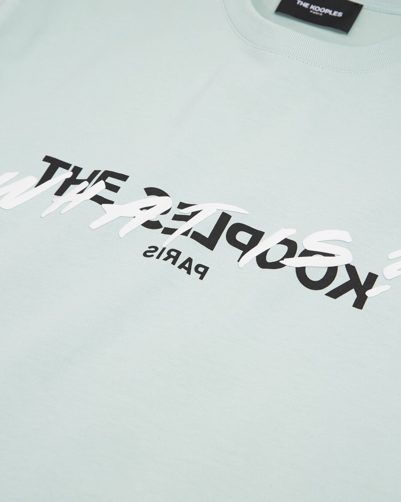 The Kooples HOMME GRIS BLEU t-shirt vert coton détail what is the kooples