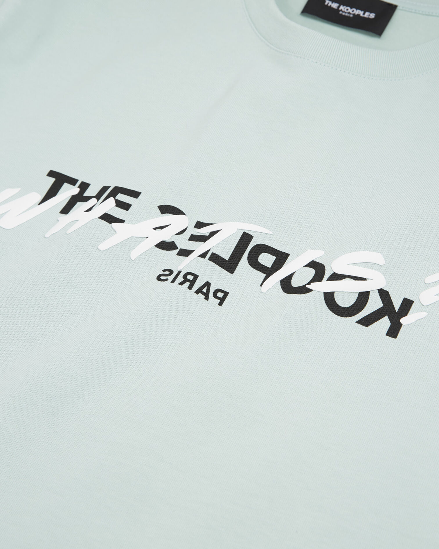 T-shirt vert coton détail What is The Kooples, GRIS BLEU, hi-res image number null