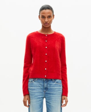 The Kooples FEMME TANGO RED cardigan en cachemire rouge