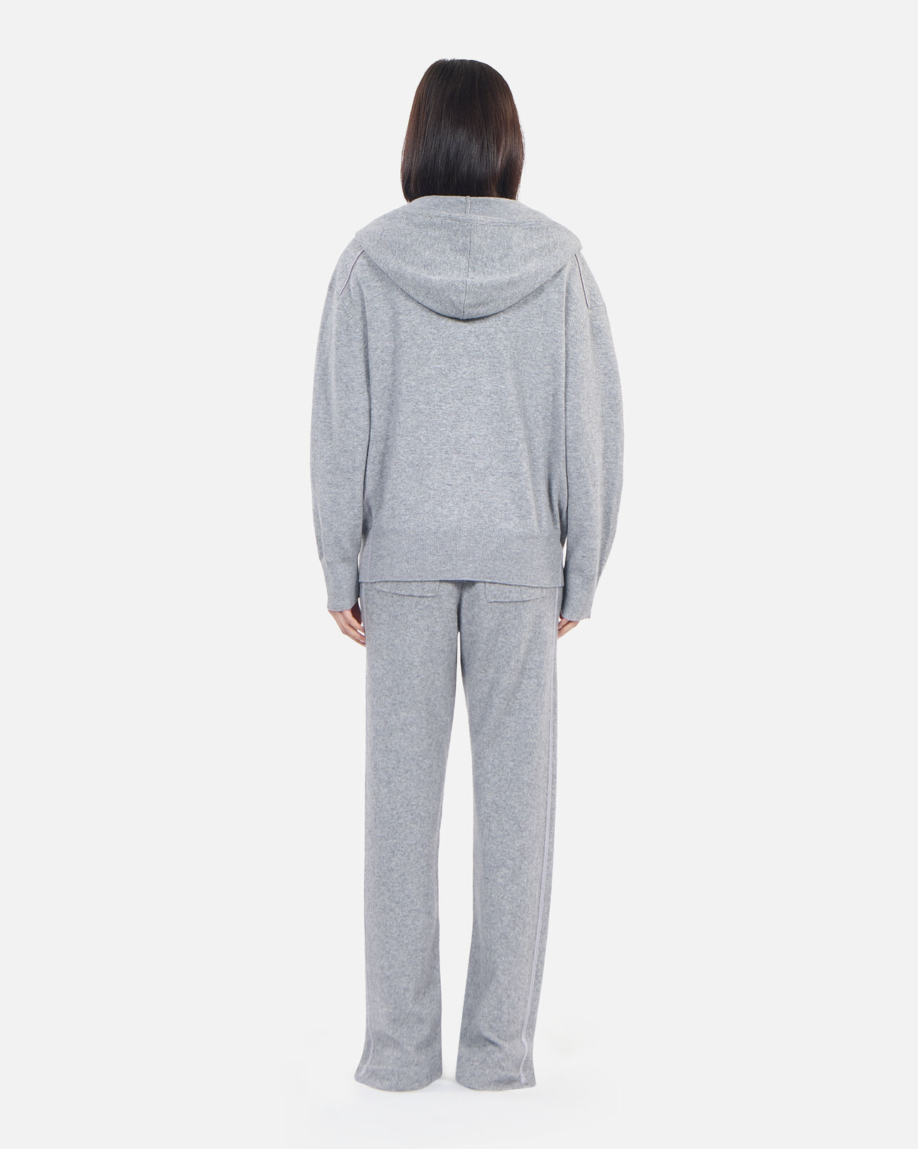 The Kooples WOMEN MIDDLE GREY MEL grey wool and cashmere hoodie