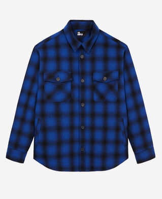 The Kooples H BLUE BLACK checkered wool-blend overshirt jacket