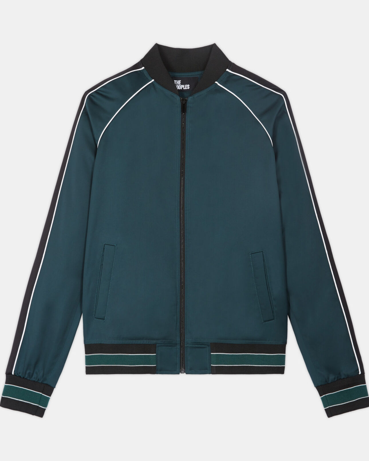 The Kooples MUJER GREEN NAVY sudadera cremallera bicolor