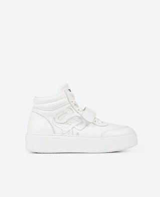 The Kooples F WHITE white leather high top sneakers