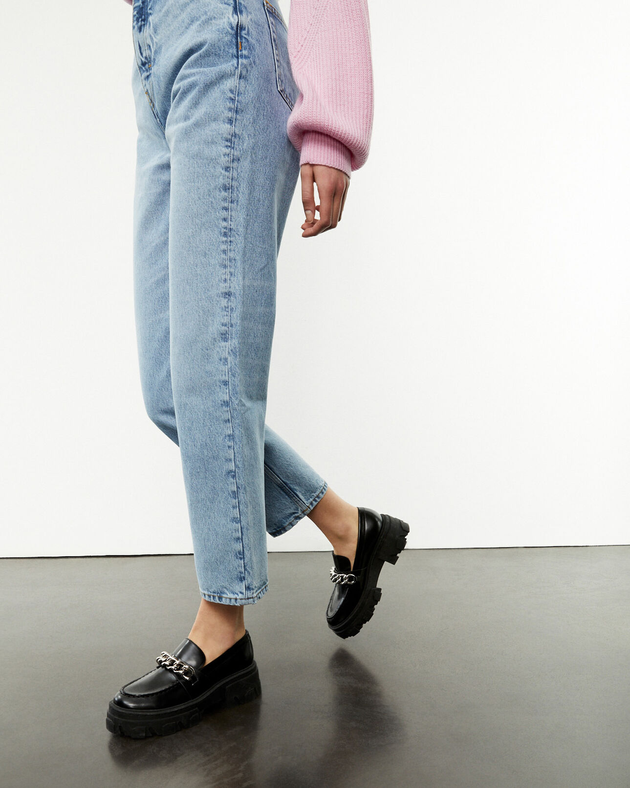 The Kooples FEMME LIGHT BLUE jean bleu délavé à taille haute droit