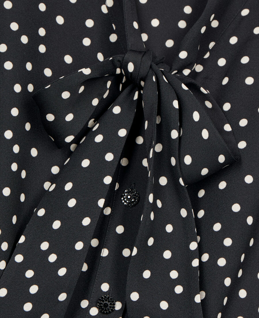The Kooples F BLACK WHITE short black polka dot dress
