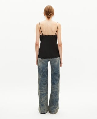 The Kooples WOMEN BLACK black silk camisole