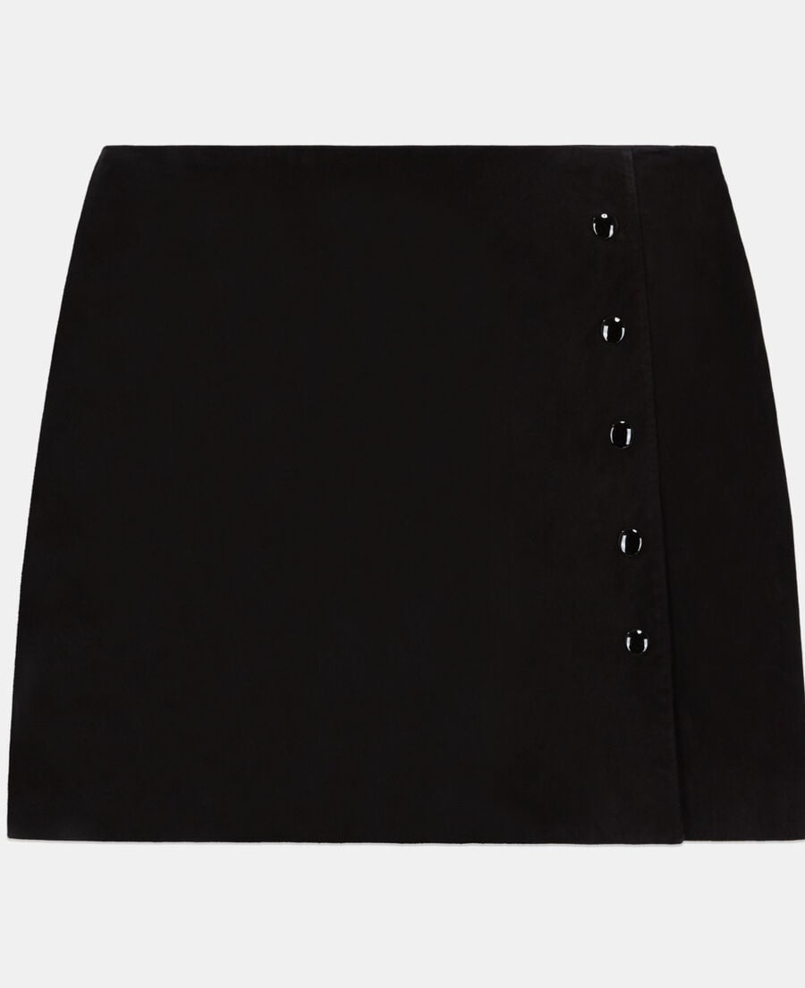 The Kooples WOMEN BLACK short black leather skirt