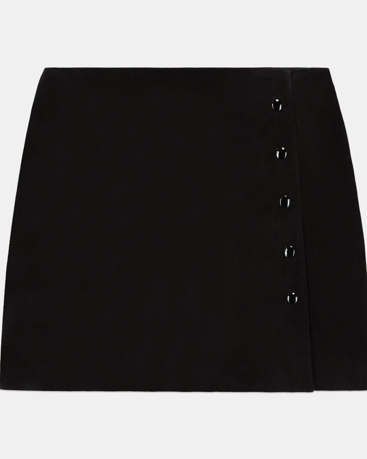The Kooples FEMME BLACK jupe courte en cuir noire