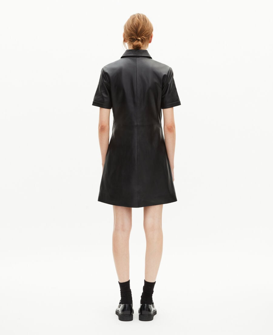 The Kooples F BLACK short black leather dress