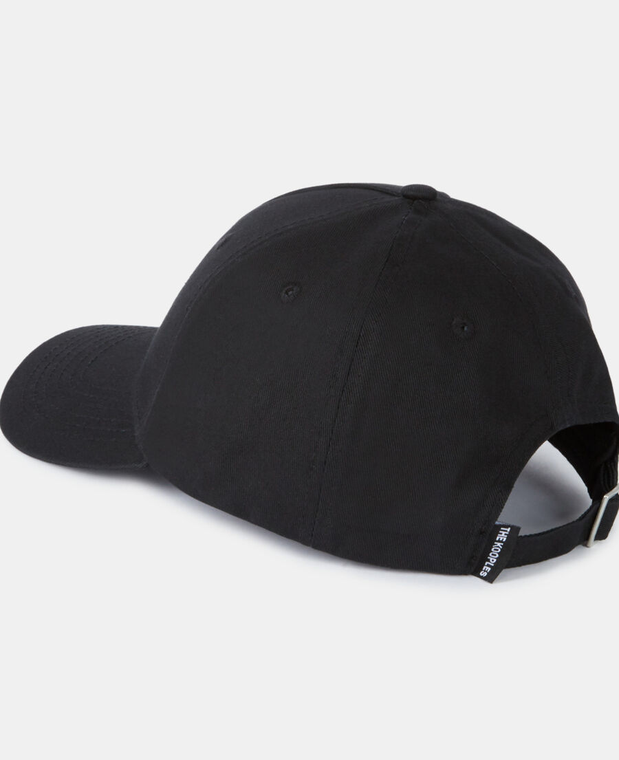 black cotton cap with tone-on-tone logo